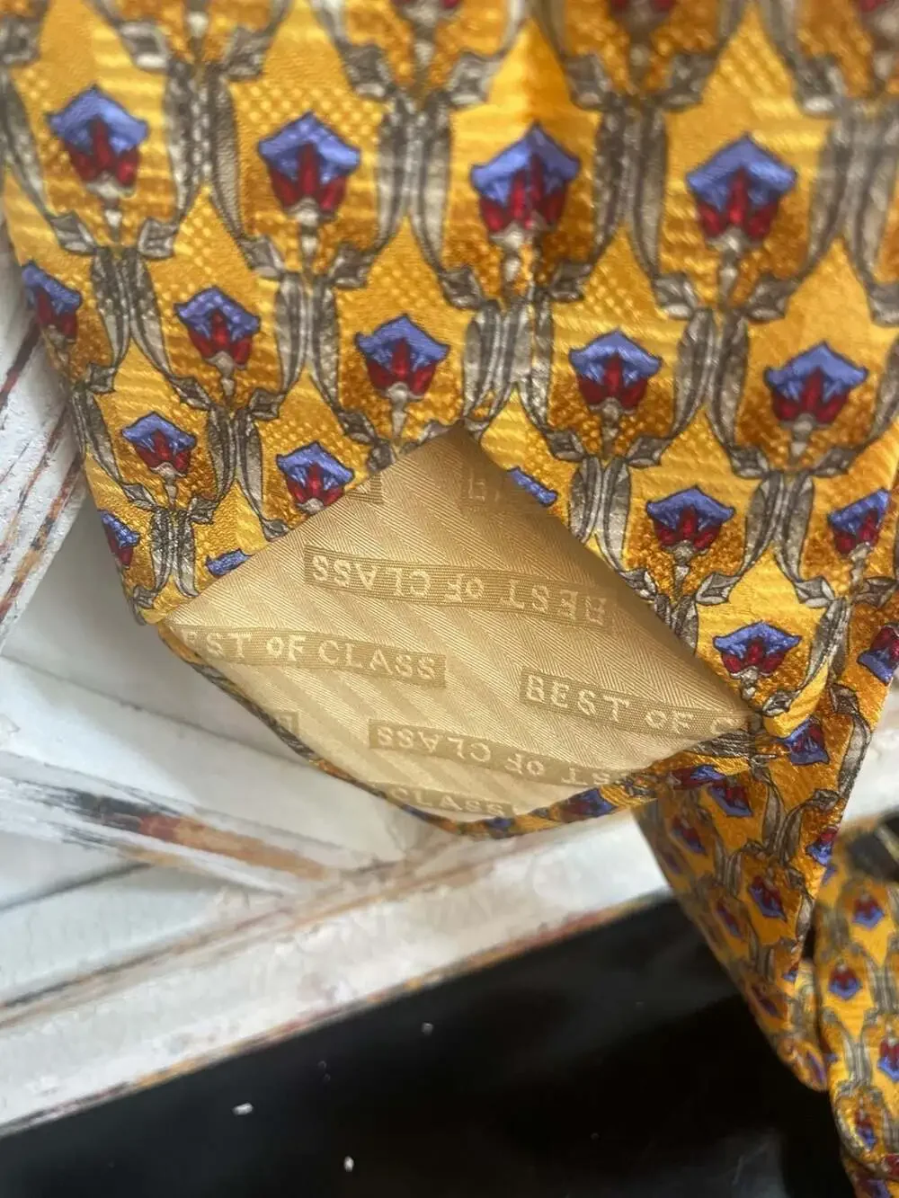 Robert Talbott Best of Class Nordstrom Yellow Floral Medallion Silk Tie